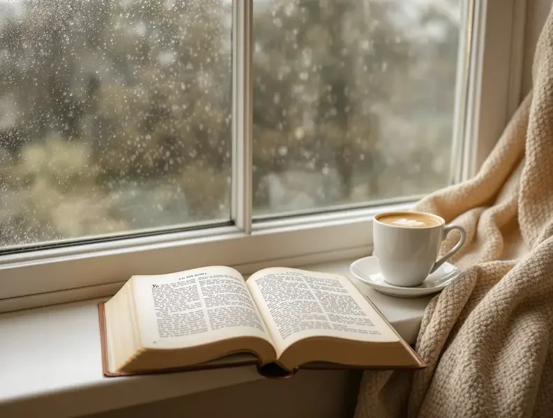 雨天窗边读书